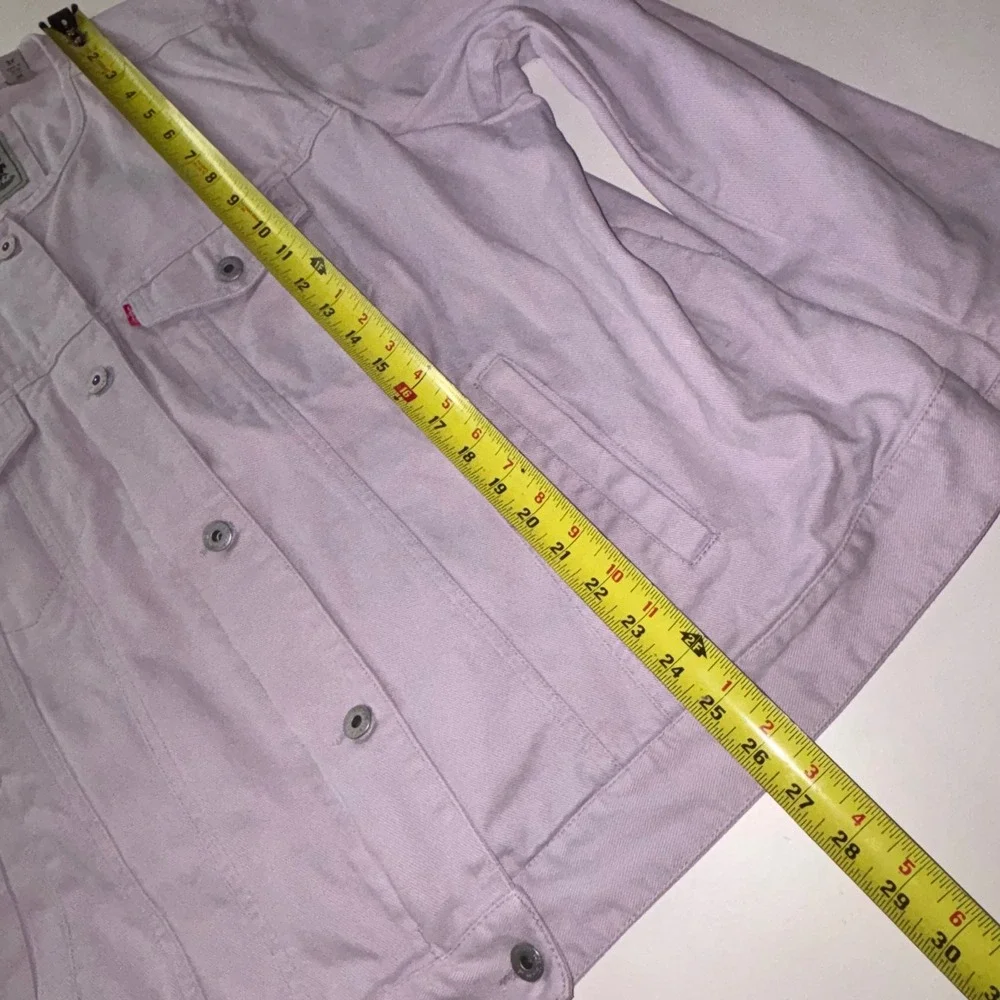 Levi's Women's 3X Lavender Dip Collarless Trucker Jacket Purple Denim Cotton